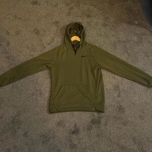 Nike Olive Green Hoodie with Subtle Swoosh